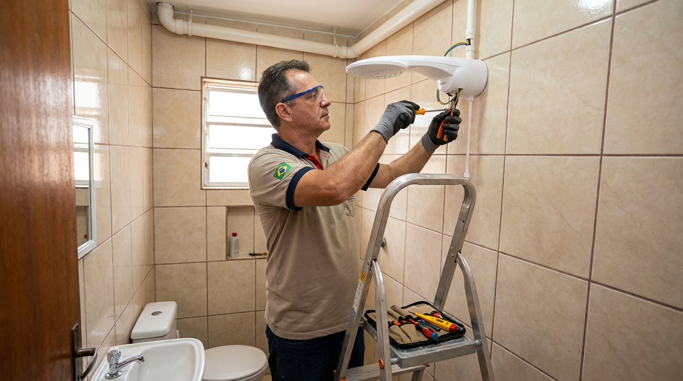 Substituição de Chuveiro Antigo no Centro, Volta Redonda‑RJ
